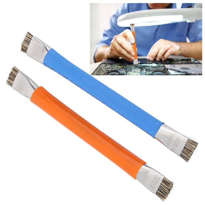 2Pcs ESD Safe Double Head Anti-Static Brush Safe Hard Cleaning Tools for Phone Motherboard PCB Cleaning Brush
