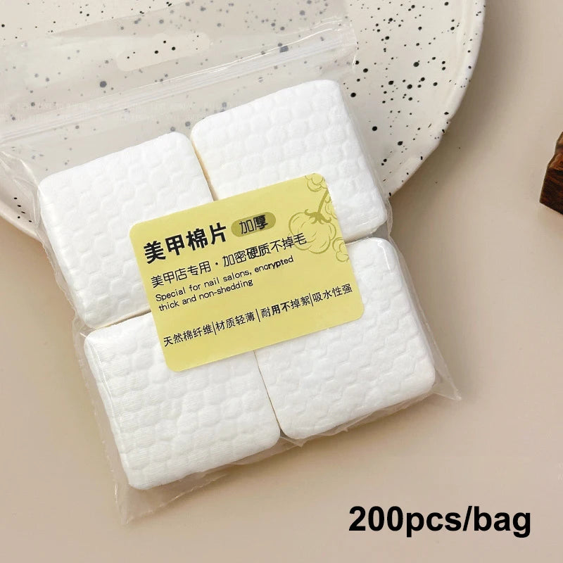 200/500Pcs Thickening Profession Cotton Pads For Nail Wipes Lint-Free Nail CottonGel Polish Remover Nail Art Cleaning Tools
