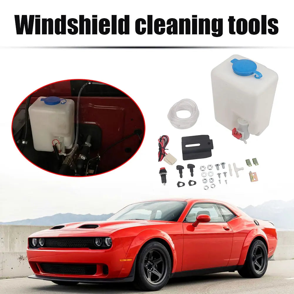 Universal Car Windshield Washer Bottle 12V 1.5L Wiper Systems Reservoir Windscreen Washer Pump Fluid Tank Car Cleaning Tools
