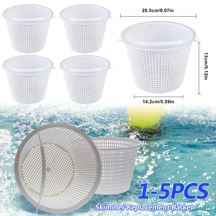 Skimmer Replacement Basket Remove Leaves Debris 8Inch Top 5.5Inch Bottom 5Inch Deep for Swimming Pool Cleaning Tools Accessories