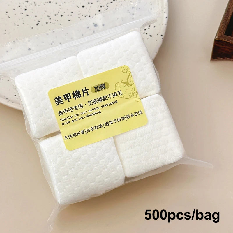 200/500Pcs Thickening Profession Cotton Pads For Nail Wipes Lint-Free Nail CottonGel Polish Remover Nail Art Cleaning Tools