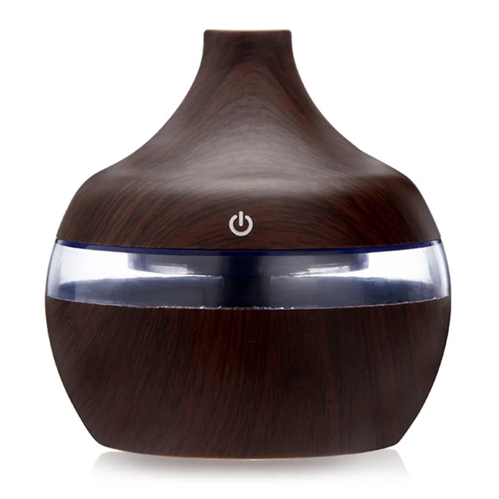 300ml Wood Grain Humidifier 7 Colors Aroma Diffuser Atomizer USB Household Humidifier Hydrating Instrument Desktop Humidifier