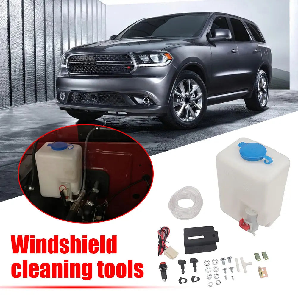 Universal Car Windshield Washer Bottle 12V 1.5L Wiper Systems Reservoir Windscreen Washer Pump Fluid Tank Car Cleaning Tools