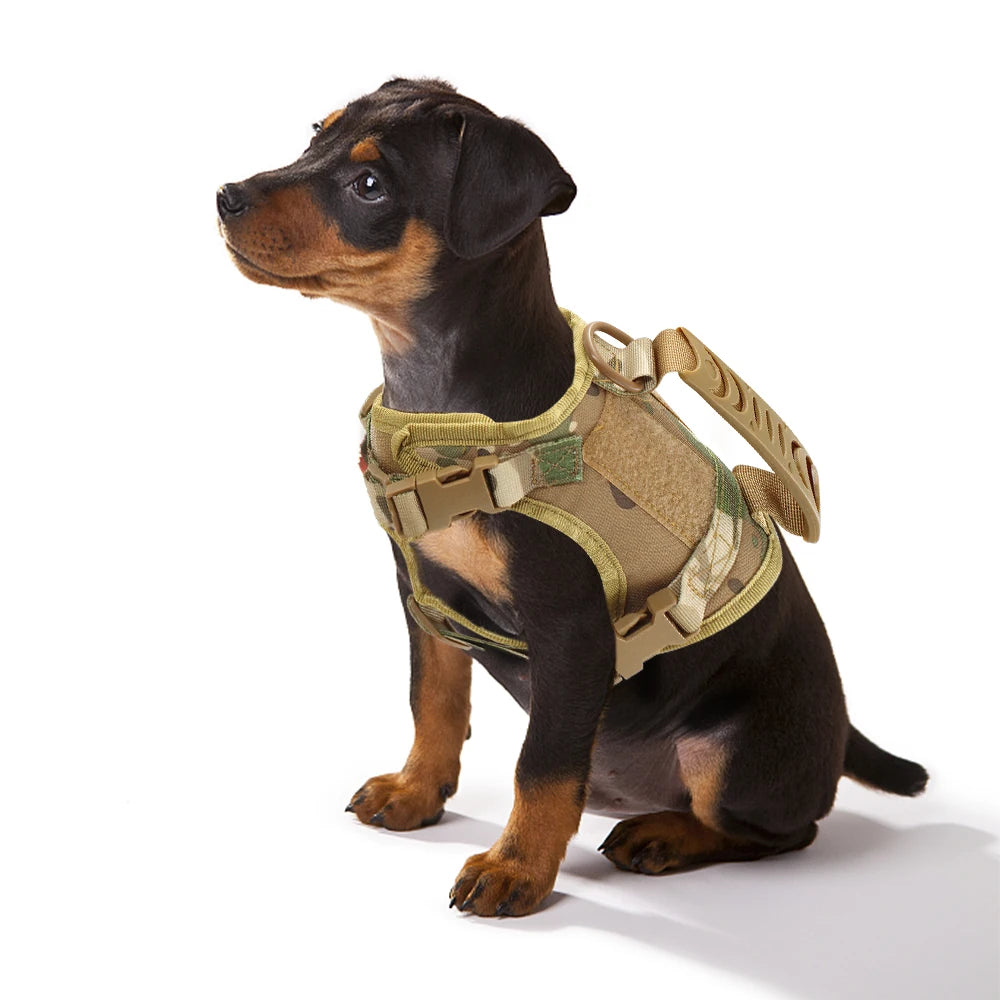 Tactical Cat Harness Adjustable Puppy Vest For Military Small Dogs Harnesses withControl Handle Walking Training Cat Accessories