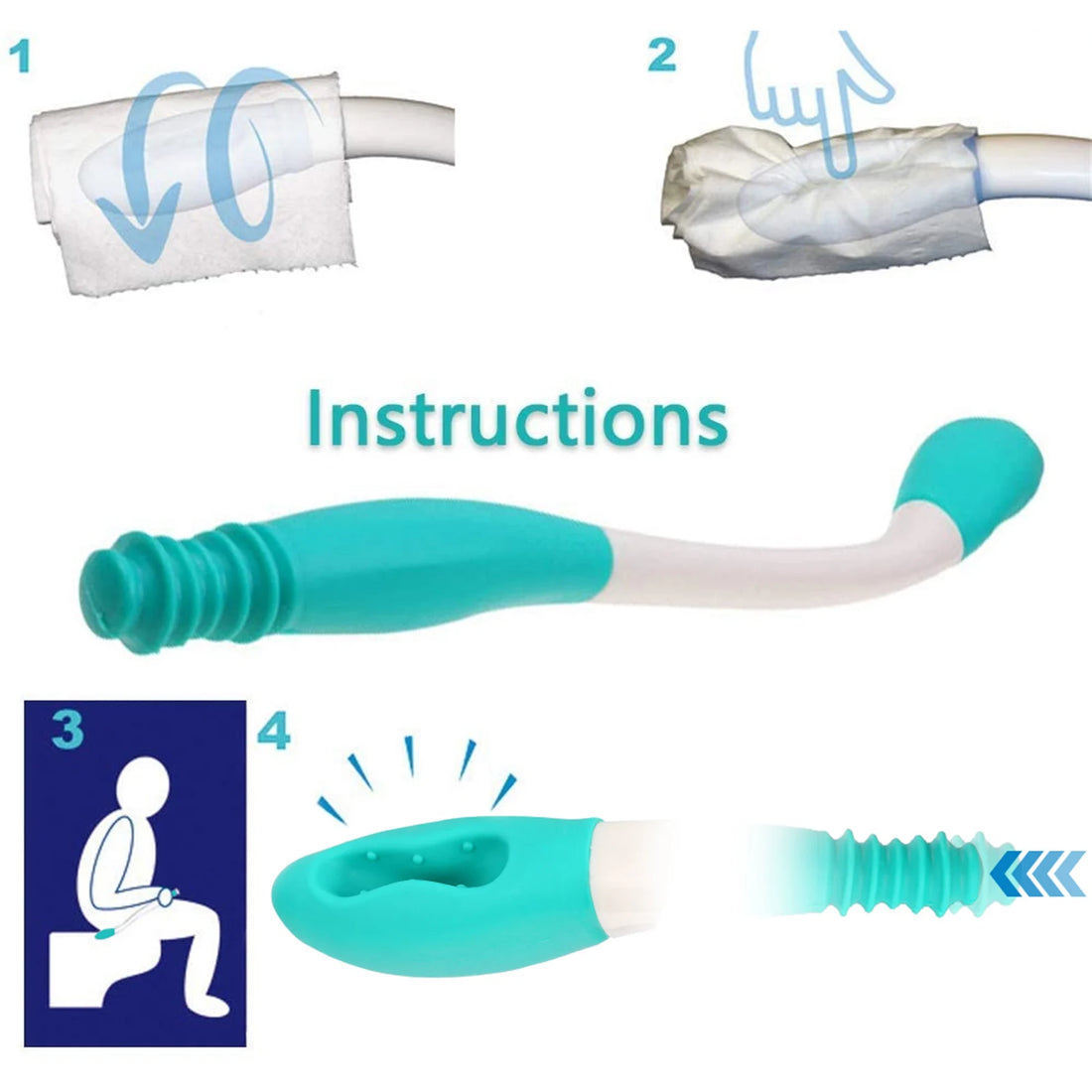 Long Handle Reach Comfort Bottom Self Wiper Holder Toilet Paper Tissue Grip Self Wipe Aid Helper Bottom Wiper Long Handle Wiper
