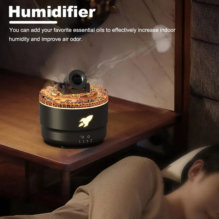 Volcanic Crack Light Cannons Humidifier Aroma Diffuser Cannon Blast Turret Aromatherapy Humidifier Air Humidifier for Bedroom