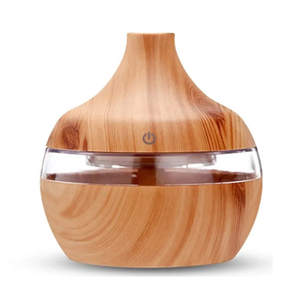 300ml Wood Grain Humidifier 7 Colors Aroma Diffuser Atomizer USB Household Humidifier Hydrating Instrument Desktop Humidifier