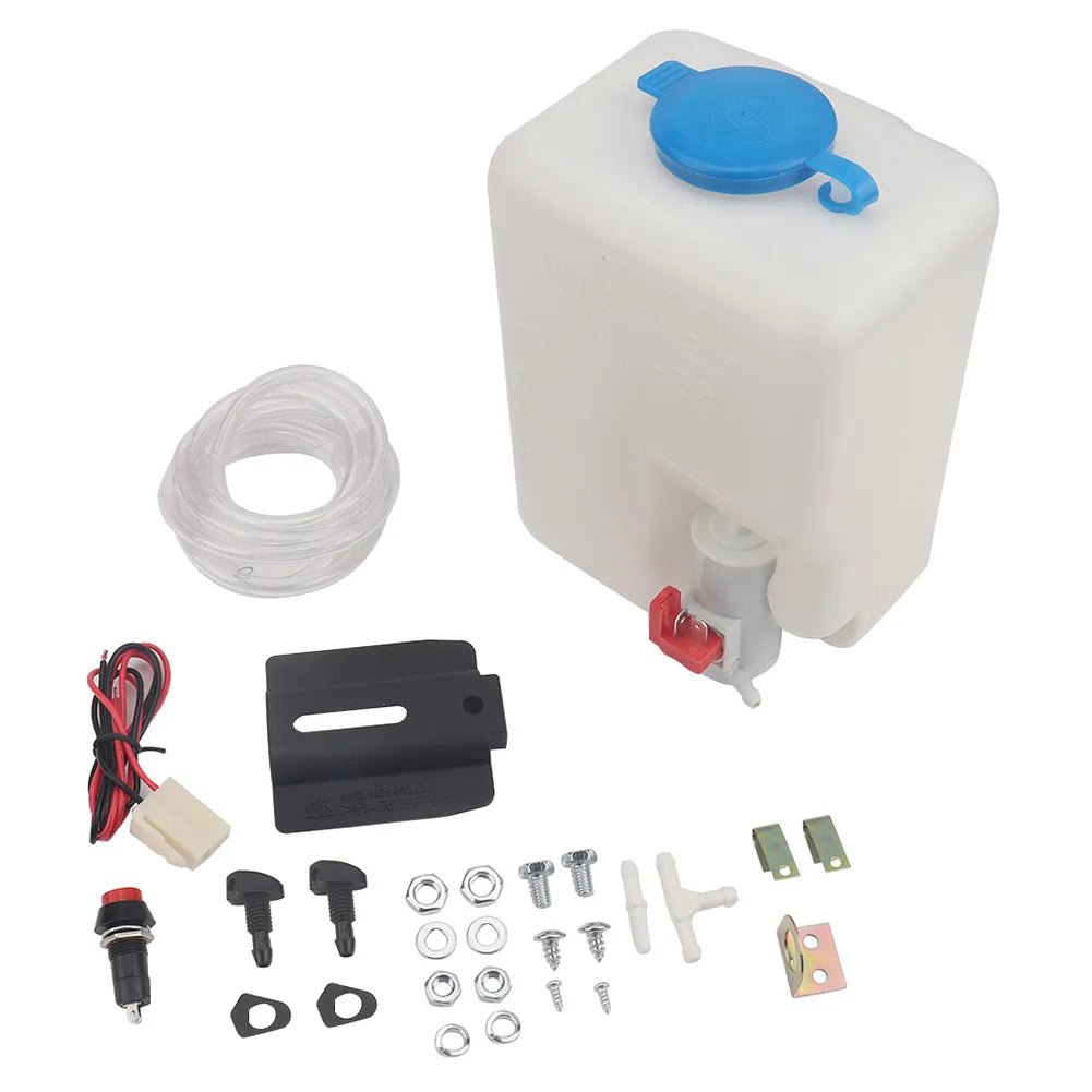 Universal Car Windshield Washer Bottle 12V 1.5L Wiper Systems Reservoir Windscreen Washer Pump Fluid Tank Car Cleaning Tools